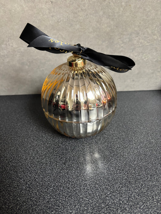 Geurkaars kerstbal L goud