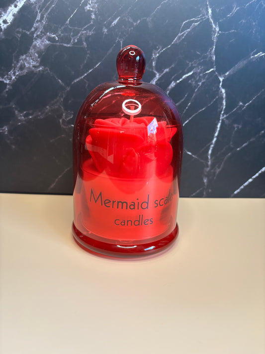 Geurkaars stolp rose